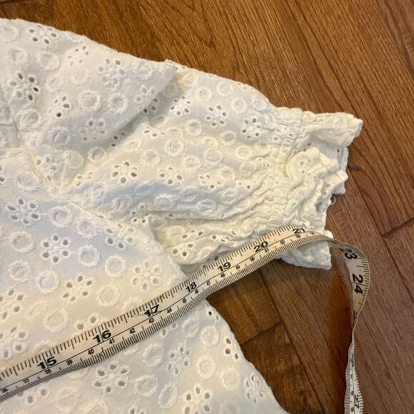 1. State white cotton eyelet puff sleeve blouse small - Picture 8 of 11